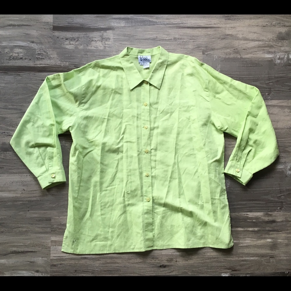 Lilly Pulitzer Xl Button Down Linen Blend Shirt